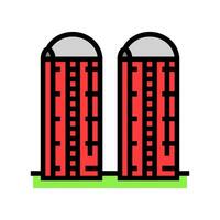 Silo Korn Farmer Farbe Symbol Illustration vektor