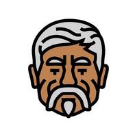 vuxen gammal man avatar Färg ikon illustration vektor