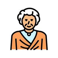 senior gammal kvinna Färg ikon illustration vektor