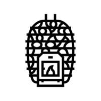 Herd Sauna Linie Symbol Illustration vektor