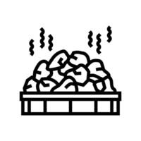 Felsen Sauna Linie Symbol Illustration vektor