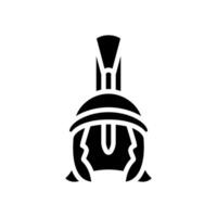 Helm spartanisch römisch griechisch Glyphe Symbol Illustration vektor