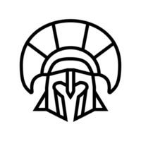 Helm Sparta Krieger Linie Symbol Illustration vektor