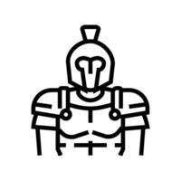 Gladiator Soldat römisch griechisch Linie Symbol Illustration vektor