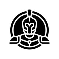 Abzeichen Sparta Krieger Glyphe Symbol Illustration vektor