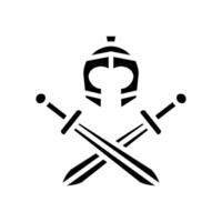 Abzeichen uralt Soldat Glyphe Symbol Illustration vektor