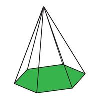 sexhörning pyramid ikon illustration design mall vektor