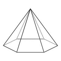 sexhörning pyramid ikon illustration design mall vektor