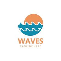 Wasser Welle Logo, Strand Wellen, Meer, Design vektor