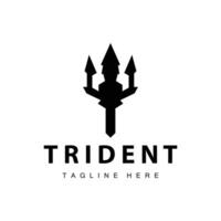 treudd logotyp design spjut vapen hav kung poseidon neptune symbol mall vektor