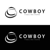 Cowboy Hut Logo Hut Illustration Linie Texas Rodeo Cowboy Vorlage Design vektor