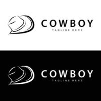 cowboy hatt logotyp hatt illustration linje texas rodeo cowboy mall design vektor