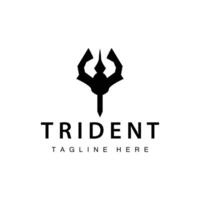 treudd logotyp design spjut vapen hav kung poseidon neptune symbol mall vektor