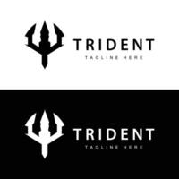 treudd logotyp design spjut vapen hav kung poseidon neptune symbol mall vektor