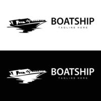 Geschwindigkeit Boot Schiff Logo schwarz Silhouette Design Jahrgang zum nautisch einfach Meer Schiff Reise Vorlage Illustration vektor