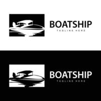 Geschwindigkeit Boot Schiff Logo schwarz Silhouette Design Jahrgang zum nautisch einfach Meer Schiff Reise Vorlage Illustration vektor