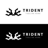 treudd logotyp design spjut vapen hav kung poseidon neptune symbol mall vektor