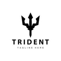 treudd logotyp design spjut vapen hav kung poseidon neptune symbol mall vektor