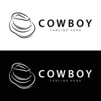 cowboy hatt logotyp hatt illustration linje texas rodeo cowboy mall design vektor