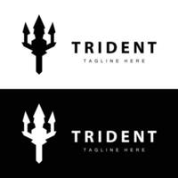 treudd logotyp design spjut vapen hav kung poseidon neptune symbol mall vektor