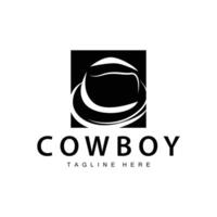 cowboy hatt logotyp hatt illustration linje texas rodeo cowboy mall design vektor