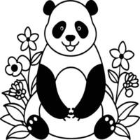 süß Panda Färbung Seiten. Panda Tier Gliederung zum Färbung Buch. Panda Linie Kunst vektor