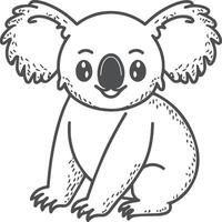 Koala Färbung Seite zum Kinder Lager Illustration. Tier Gliederung zum Färbung Buch vektor