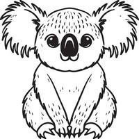 Koala Färbung Seite zum Kinder Lager Illustration. Tier Gliederung zum Färbung Buch vektor