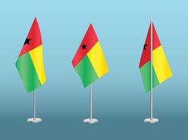 Flagge von Guinea bissau mit Silber Stangensatz von Guinea Bissaus National Flagge vektor
