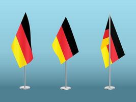 flagga av Tyskland med silver- stolpe.set av Tysklands nationell flagga vektor
