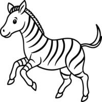 Zebra Färbung Seiten. Zebra Tier Umriss. Tier Linie Kunst vektor