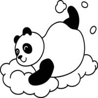 söt panda färg sidor. panda djur- översikt för färg bok. panda linje konst vektor