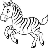 Zebra Färbung Seiten. Zebra Tier Umriss. Tier Linie Kunst vektor