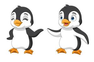 tecknad serie söt pingvin isolerat på vit bakgrund vektor