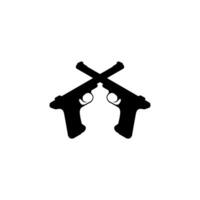 silhuett pistol eller handeldvapen pistol pistol för konst illustration, logotyp, piktogram, hemsida eller grafisk design element vektor