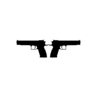 silhuett pistol eller handeldvapen pistol pistol för konst illustration, logotyp, piktogram, hemsida eller grafisk design element vektor
