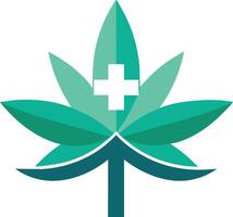 cannabis för medicinsk logotyp. marijuana ikon. ogräs och hampa symbol vektor