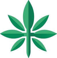 Cannabis zum medizinisch Logo. Marihuana Symbol. Gras und Hanf Symbol vektor