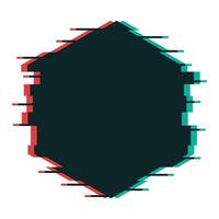 Glitching Hexagon Rahmen vektor