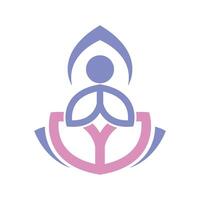 Beste Yoga Symbol Logo Design vektor