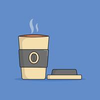 Symbol Kaffee trinken köstlich schnell Essen und trinken Illustration Konzept.Premium Illustration vektor