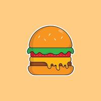 ikon burger utsökt snabb mat och dryck illustration koncept.premium illustration vektor