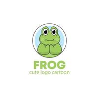 Logo Tier Frosch süß Karikatur Illustration. Tier Logo Konzept .Wohnung Stil Konzept Illustration süß vektor