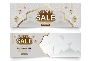 islamisch Thema Werbung Banner, Super Verkauf Rabatt. vektor
