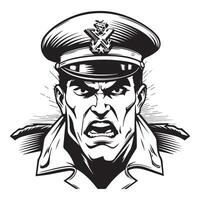 befälhavarens vrede ikoniska arg militär officer emblem vektor