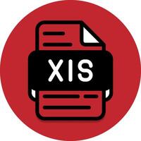 xls Datei Art Symbol. dokumentieren Dateien oder Format Erweiterung Symbole Symbol. mit ein runden rot Hintergrund. vektor