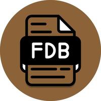 fdb dokumentera fil typ ikon. filer och förlängning formatera ikoner. med en mörk brun bakgrund, svart fylla design. vektor