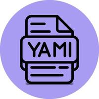 Yaml Datei Art Symbol. Dateien und dokumentieren Format Verlängerung. mit ein Gliederung Stil Design und lila Hintergrund vektor