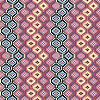 geometrisk etnisk orientalisk sömlös mönster. axtec stil broderi blommig pixel konst bakgrund design för tyg, Kläder, textil, scarf, tapet, tabell löpare, omslag, skriva ut, sarong vektor