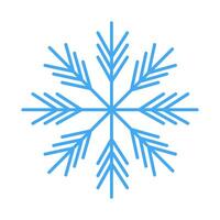 Winter Schneeflocke im modisch einfarbig Blau im minimalistisch Stil. isoliert Winter Design Element vektor